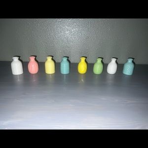 8 decorative small vases 3.5” tall